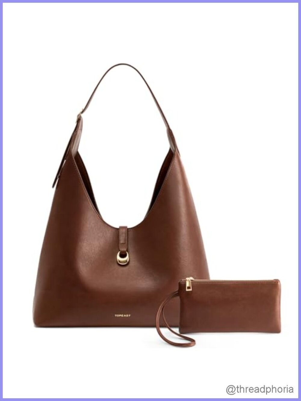 Slouchy Hobo Bag for Women, PU Leather Crescent Tote Purse with Matching